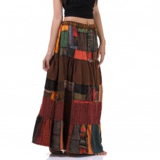 Cotton Patchwork Long Skirt Bohemian Style KP348